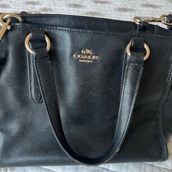 Coach Black Leather Mini Crosby Carryall Bag - Picture 5 of 10